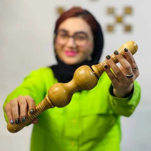 وردنه چوبی ماساژ  مدل V17 ، ماساژ فرم دهی| ماساژ لاغری و کمک درمانی
